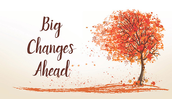 Autumn background with a tree and golden leaves. Vector.